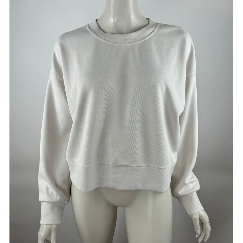 Lululemon Perfectly Oversized Crop Crew Softstreme Women 6 Long Sleeve Beige